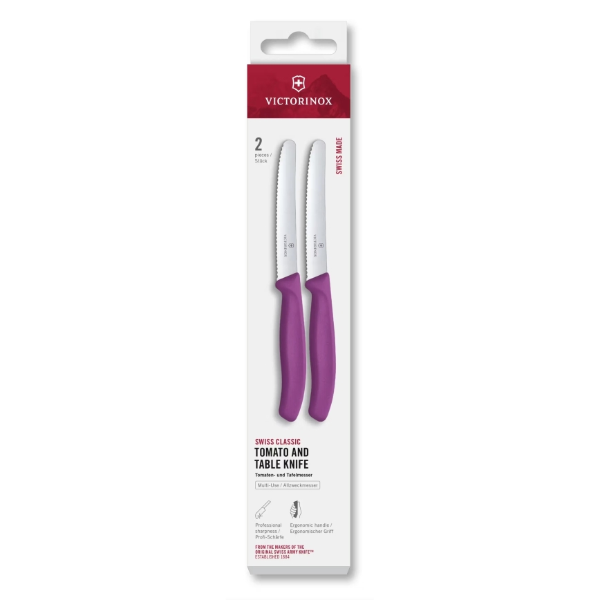 Victorinox - Набір кухонних ножів для овочів SWISS CLASSIC, 11 см, 2 шт., фіолетовий