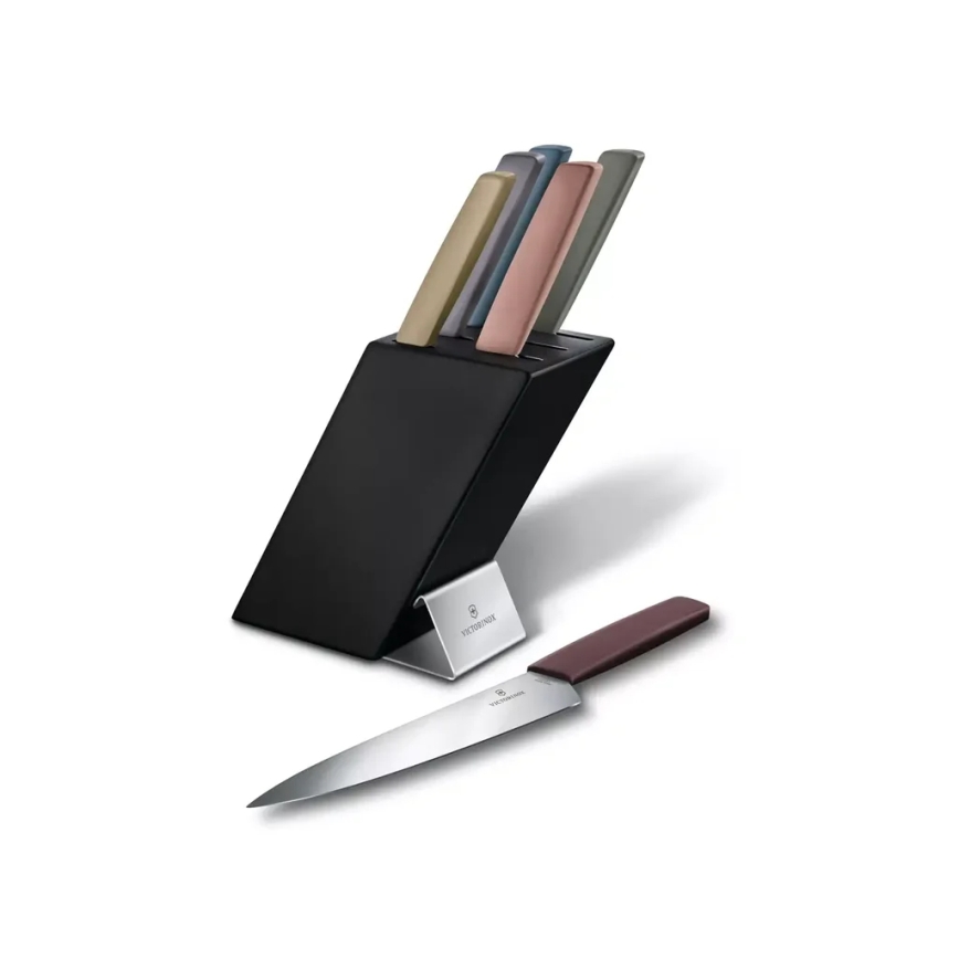Victorinox - Набір кухонних ножів у підставці SWISS MODERN, 7 шт., бук/багатоколірний
