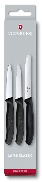 Victorinox - Набор кухонных ножей для овощей 3 шт. черный