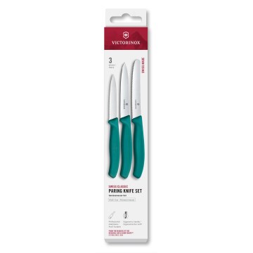 Victorinox - Набор кухонных ножей для овощей SWISS CLASSIC, 3 шт., бирюзовый