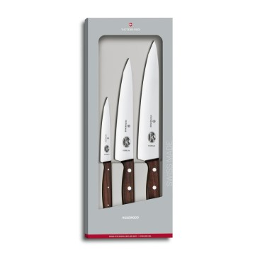 Victorinox - Набор кухонных ножей WOOD, 3 шт., рукояти из натурального клена