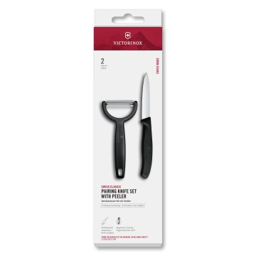 Victorinox - Набор: кухонный нож и овощечистка SWISS CLASSIC, черный