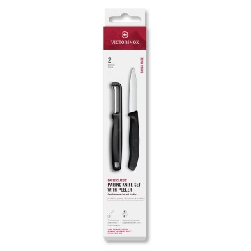 Victorinox - Набор: кухонный нож с овощечисткой SWISS CLASSIC, чёрный