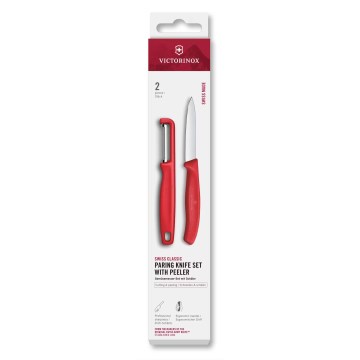 Victorinox - набор: кухонный нож с овощечисткой SWISS CLASSIC, красный