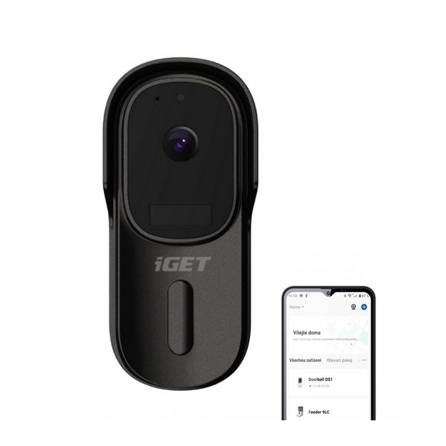 Відеодомофон з датчиком руху Full HD 1080p 5200 mAh IP65 Wi-Fi чорний