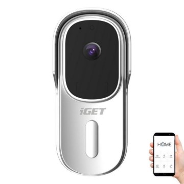 Відеодзвінок із датчиком руху, Full HD 1080p, 5200 mAh, IP65, Wi-Fi, Tuya, білий