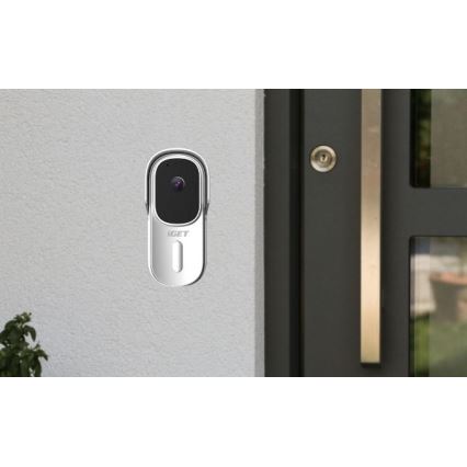 Відеодзвінок із датчиком руху, Full HD 1080p, 5200 mAh, IP65, Wi-Fi, Tuya, білий