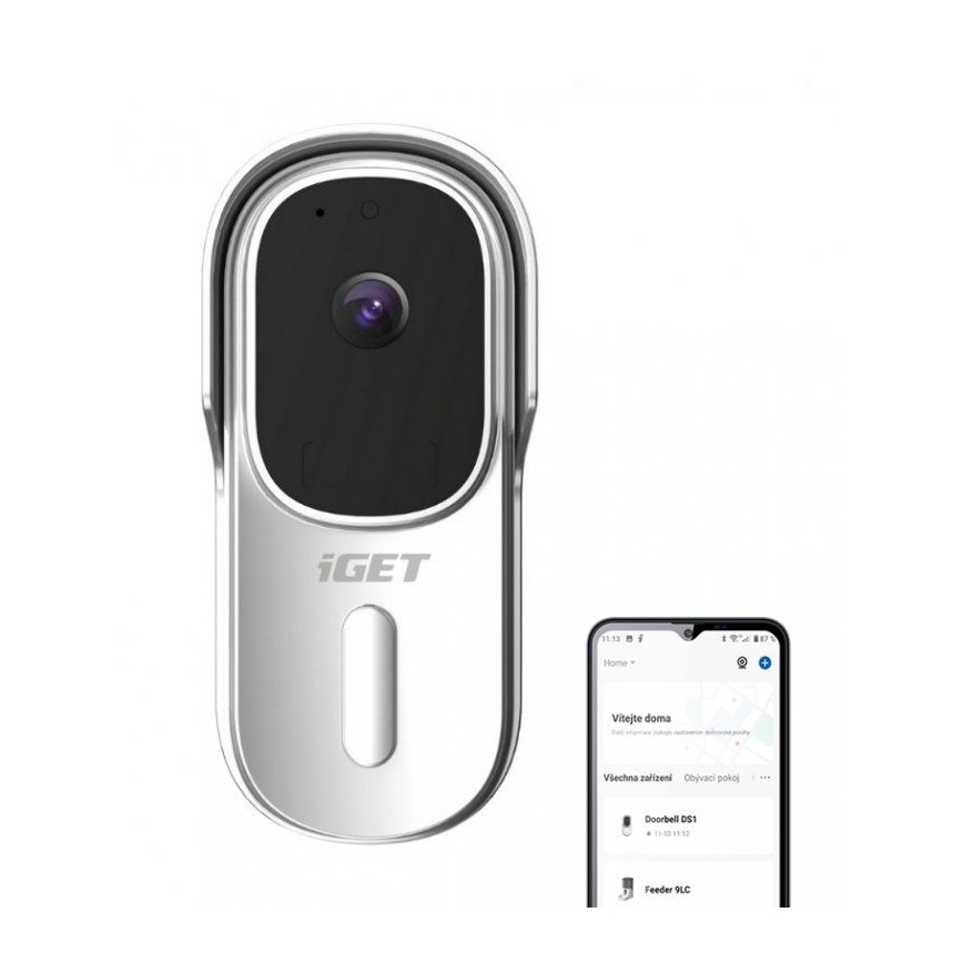 Видеозвонок с датчиком движения Full HD 1080p, аккумулятор 5200 mAh, IP65, Wi-Fi, Tuya, белый