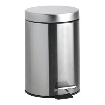 Відро для сміття 17x25,5 cm з нержавіючої сталі, сріблясте