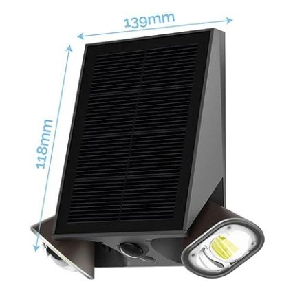 Viking - Диммируемый солнечный настенный гибкий светильник с датчиком LED/1,3W/3,7V IP44 4000K 2000 mAh