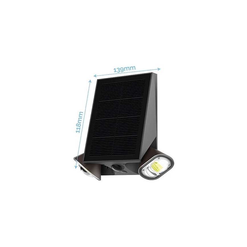 Viking - Диммируемый солнечный настенный гибкий светильник с датчиком LED/1,3W/3,7V IP44 4000K 2000 mAh