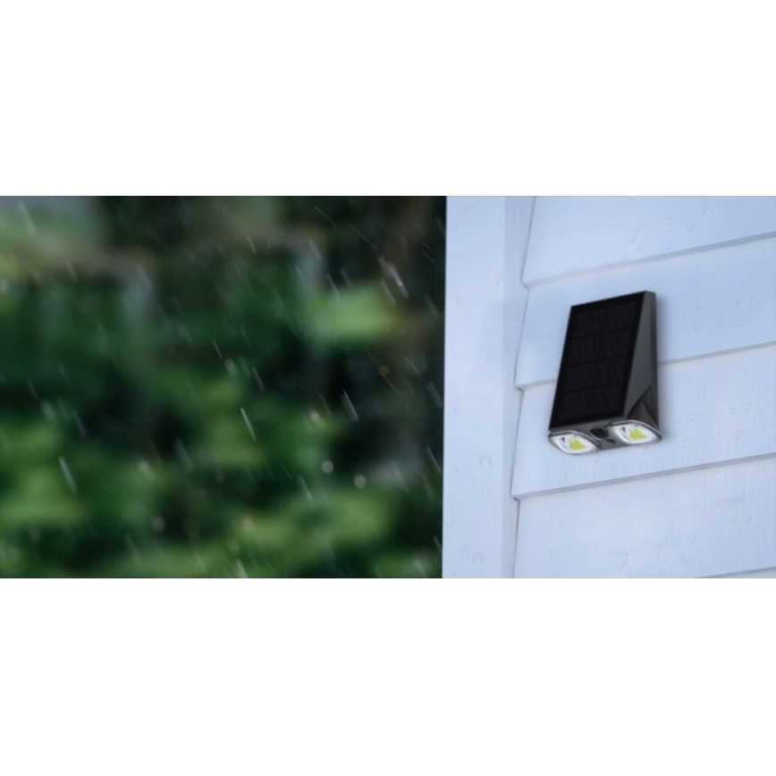 Viking - світлодіодний сонячний настінний світильник з датчиком і регулюванням яскравості/1,3W/3,7V IP44 4000K 2000 mAh