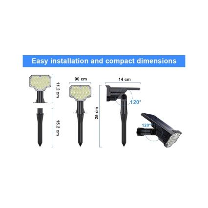 Viking - LED солнечный светильник LED/1W/3,7V IP65 6000K 2200 mAh