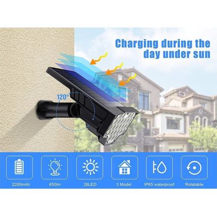 Viking - LED сонячна лампа LED/1W/3,7V IP65 6000K 2200 mAh