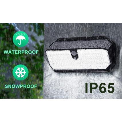 Viking - LED сонячний настінний світильник з датчиком LED/2W/3,7V IP65 6000K 2200 mAh