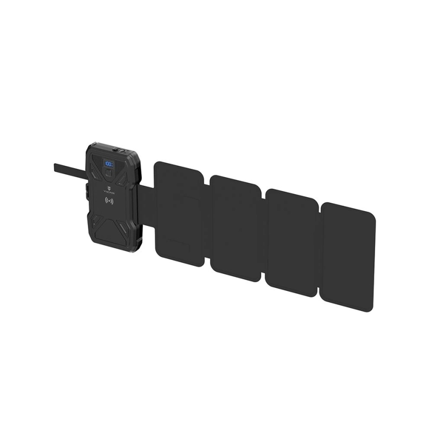 Viking - портативный аккумулятор (powerbank) с LED‑фонарём, беспроводной зарядкой и солнечной панелью, с поддержкой Power Delivery 22,5 Вт/10000 мАч