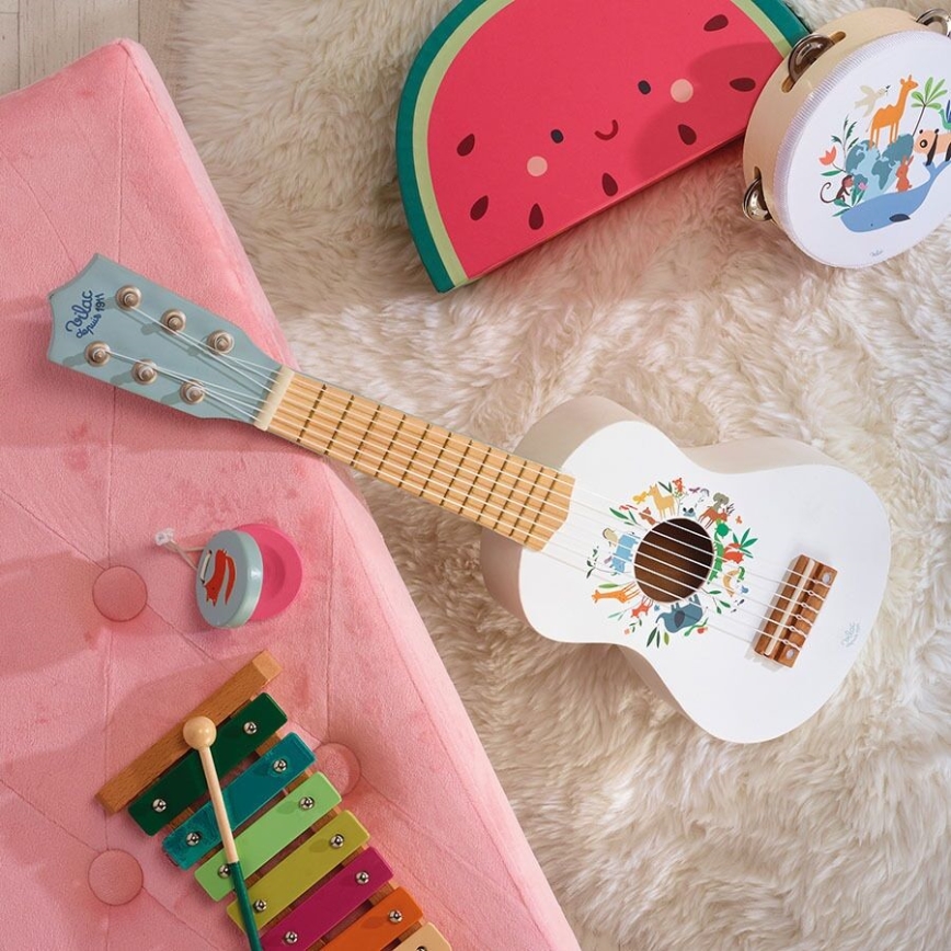 Vilac - Дитяча дерев'яна гітара Тварини світу Сара Бец