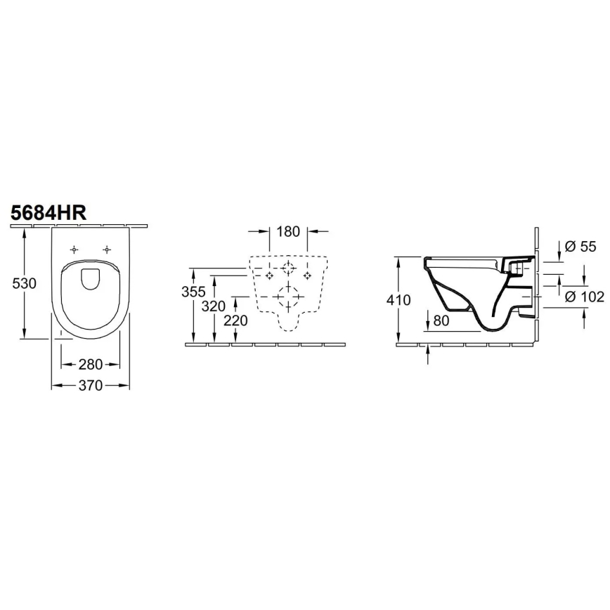 Villeroy & Boch 5684HRR1 - Підвісний унітаз із сидінням SoftClose ARCHITECTURA кераміка/білий