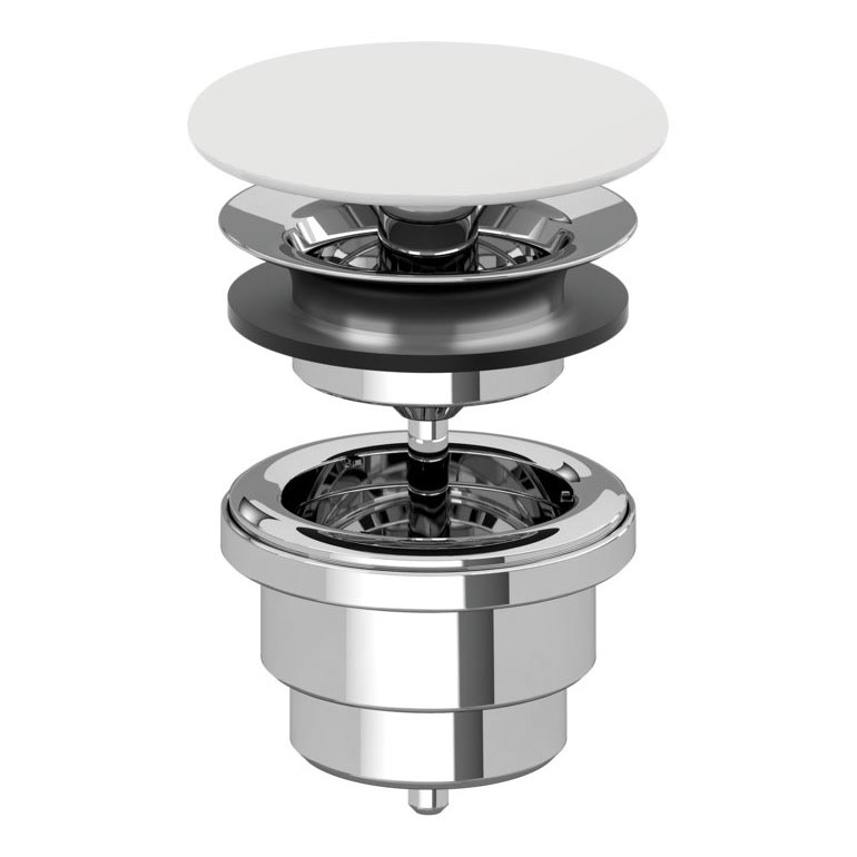 Villeroy & Boch 680800RW - Сливная арматура для раковины, белый/полированный хром