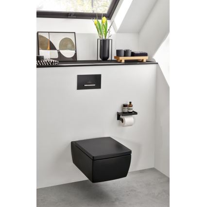 Villeroy & Boch 922169AN - смывная кнопка VICONNECT, матовый черный/матовый хром