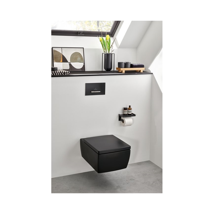 Villeroy & Boch 922169AN - смывная кнопка VICONNECT, матовый черный/матовый хром