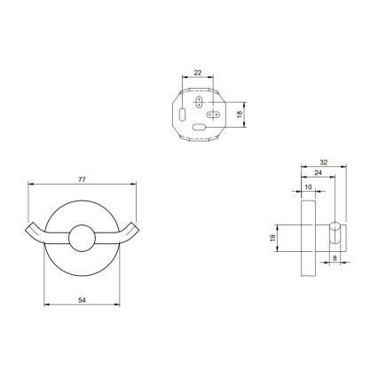 Villeroy & Boch TVA15101200061 - Настенный крючок ELEMENTS, полированный хром