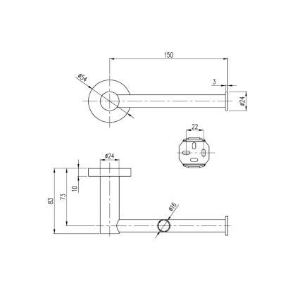Villeroy & Boch TVA15101400061 - Тримач туалетного паперу ELEMENTS глянцевий хром