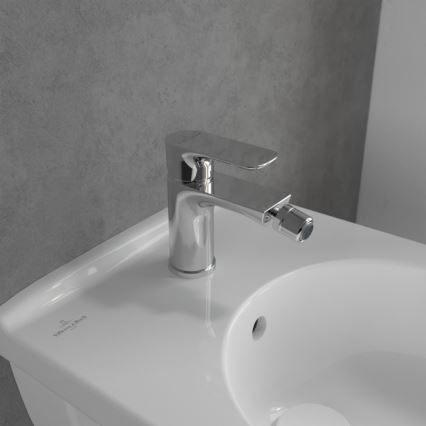 Villeroy & Boch TVB10420111061 - Смеситель для биде O.NOVO + донный клапан, полированный хром