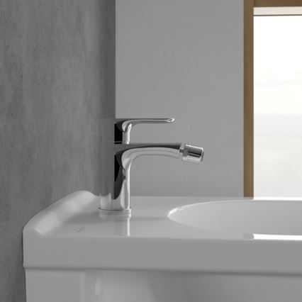 Villeroy & Boch TVB10420111061 - Смеситель для биде O.NOVO + донный клапан, полированный хром
