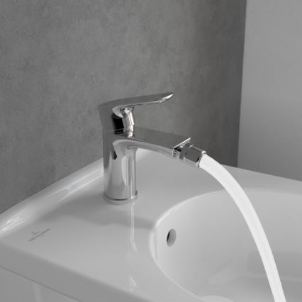 Villeroy & Boch TVB10420111061 - Смеситель для биде O.NOVO + донный клапан, полированный хром