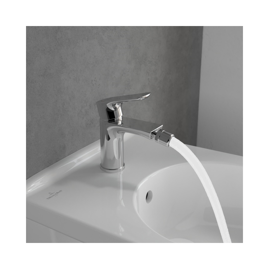 Villeroy & Boch TVB10420111061 - Смеситель для биде O.NOVO + донный клапан, полированный хром
