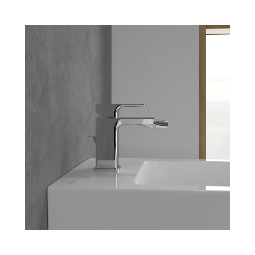 Villeroy & Boch TVB11200100061 - Смеситель для биде + донный клапан SUBWAY 3.0, полированный хром