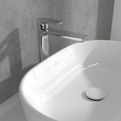 Villeroy & Boch TVW10410511061 - Раковинный смеситель + сливная арматура O.NOVO 29,5 см глянцевый хром