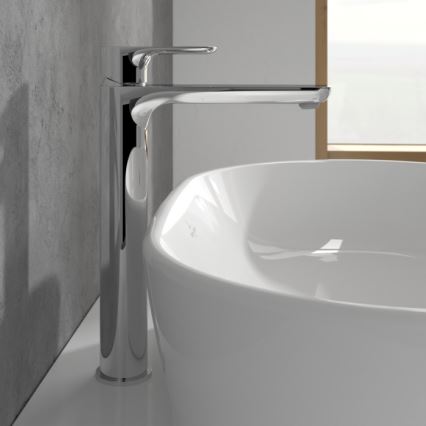 Villeroy & Boch TVW10410511061 - Раковинный смеситель + сливная арматура O.NOVO 29,5 см глянцевый хром