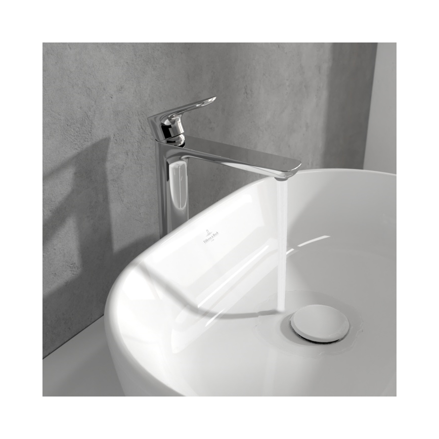 Villeroy & Boch TVW10410511061 - Раковинный смеситель + сливная арматура O.NOVO 29,5 см глянцевый хром