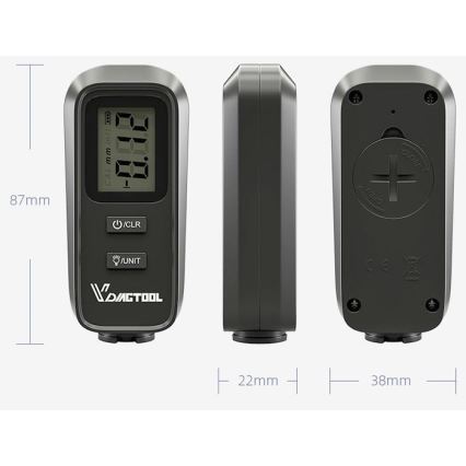 Вимірювач товщини лакового шару 2xCR2032