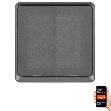 Вимикач 2-кнопковий GoSmart 1xCR2430 Tuya чорний