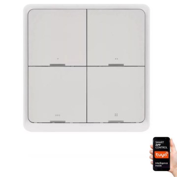 Вимикач 4-кнопковий GoSmart 1xCR2430 Tuya білий