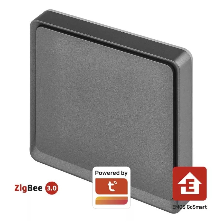 Вимикач 1-кнопковий GoSmart 1xCR2430 Tuya чорний