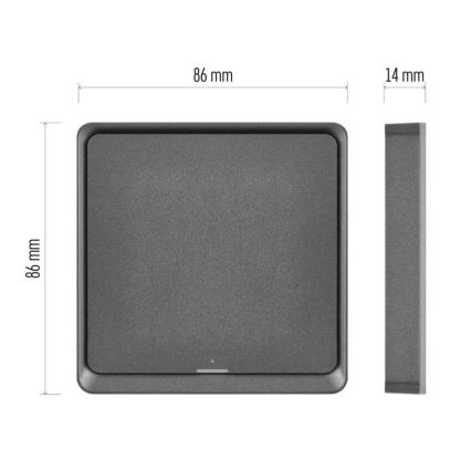 Вимикач 1-кнопковий GoSmart 1xCR2430 Tuya чорний