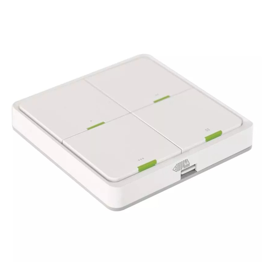 Вимикач 4-кнопковий GoSmart 1xCR2430 Tuya білий