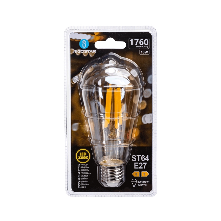 Вінтажна LED-лампа ST64 E27/16W/230V 2200K - Aigostar