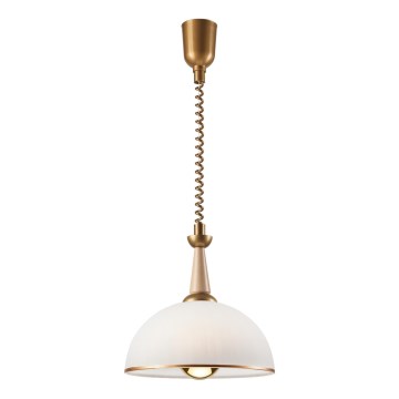 Витяжна люстра CHIARA 1xE27/60W/230V бежевий/бук