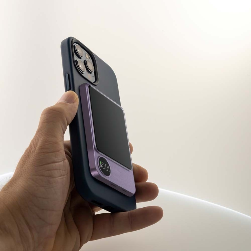 Внешний аккумулятор с магнитным дисплеем Power Delivery 5000mAh/20W/5V фиолетовый