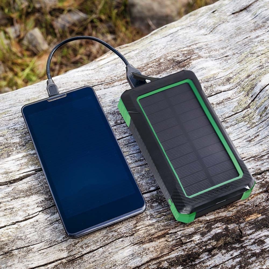 Внешний аккумулятор с солнечной батареей Power Delivery 10000mAh/10W/5V черный