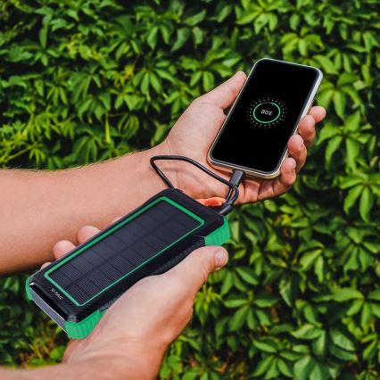 Внешний аккумулятор с солнечной батареей Power Delivery 10000mAh/10W/5V черный