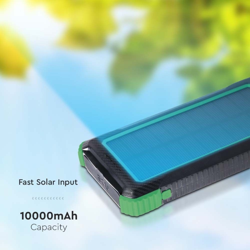 Внешний аккумулятор с солнечной батареей Power Delivery 10000mAh/10W/5V черный