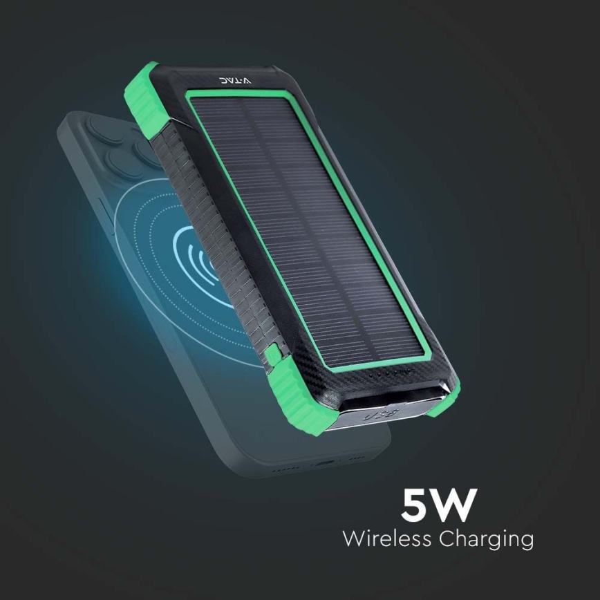 Внешний аккумулятор с солнечной батареей Power Delivery 10000mAh/10W/5V черный