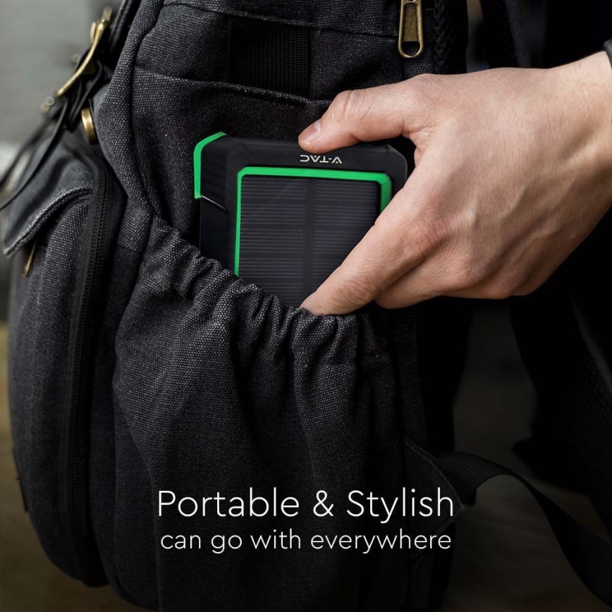 Внешний аккумулятор с солнечной батареей Power Delivery 10000mAh/10W/5V черный