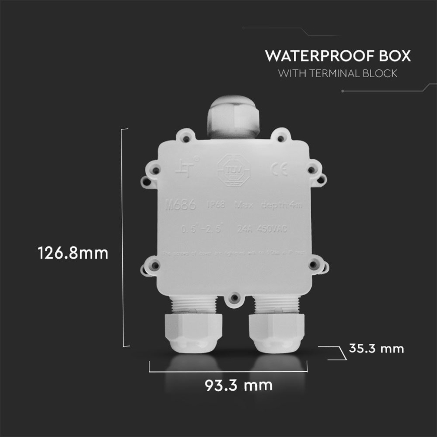 Водонепроницаемая распределительная коробка IP68 белый